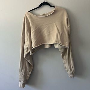 john galt creme cropped crewneck